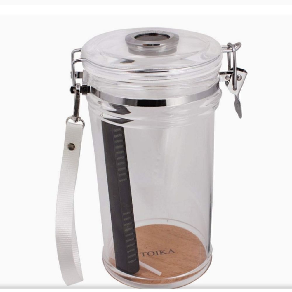 TOIKA ACRYLIC CIGAR HUMIDOR JAR WITH HYGROMETER,CIGAR CASE BOX.
